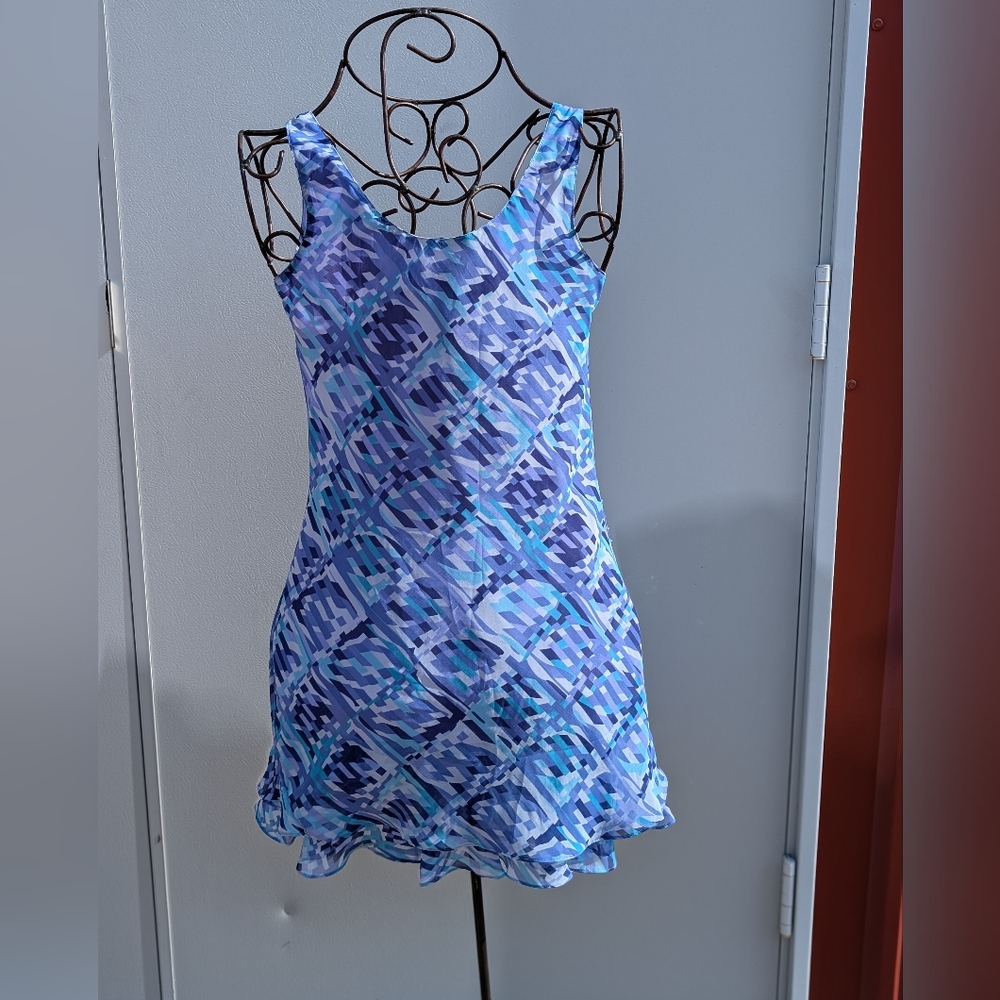 Vibrant Blue and Purple Sheer Dress - Eva Blue Sz10 NWT